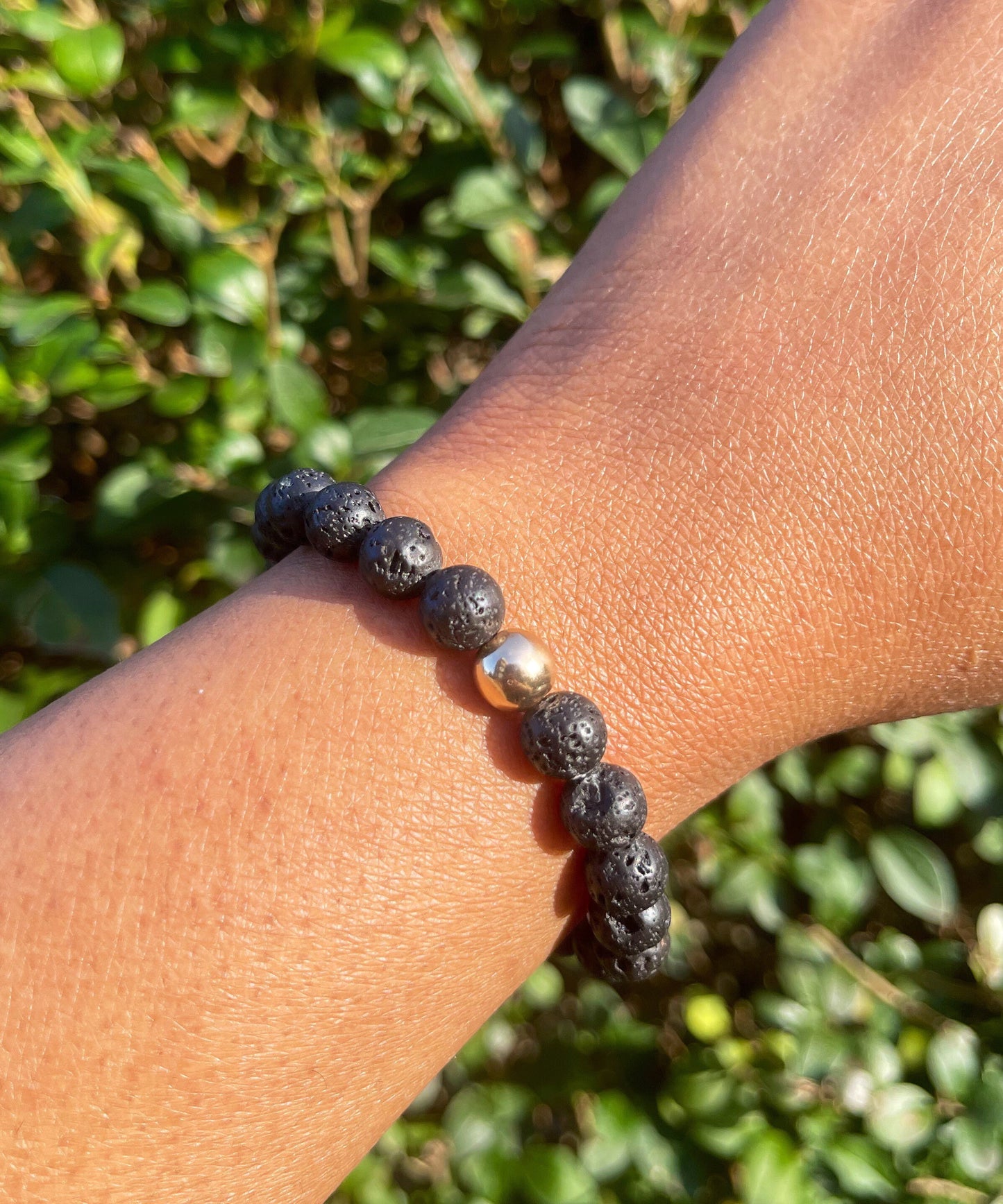 Gold Hematite Lava Bracelet