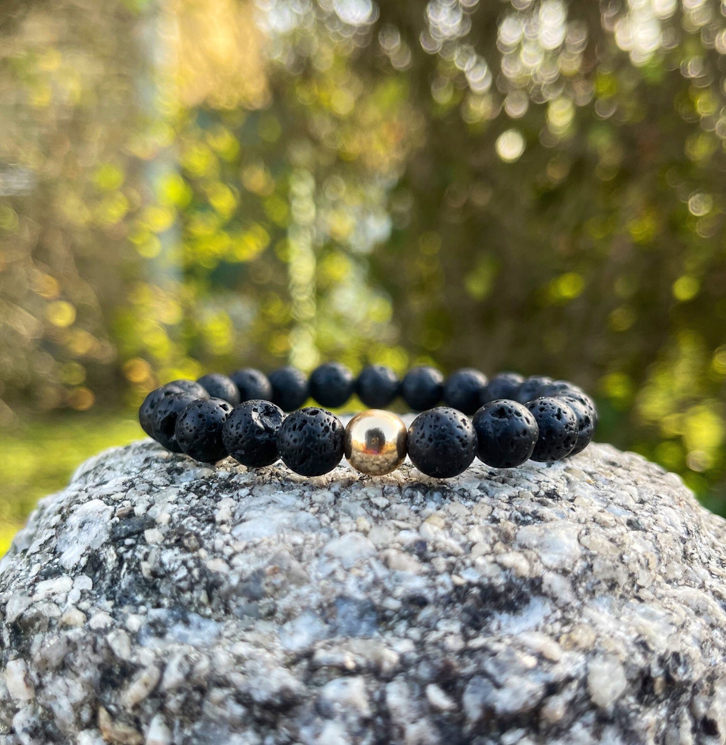 Gold Hematite Lava Bracelet