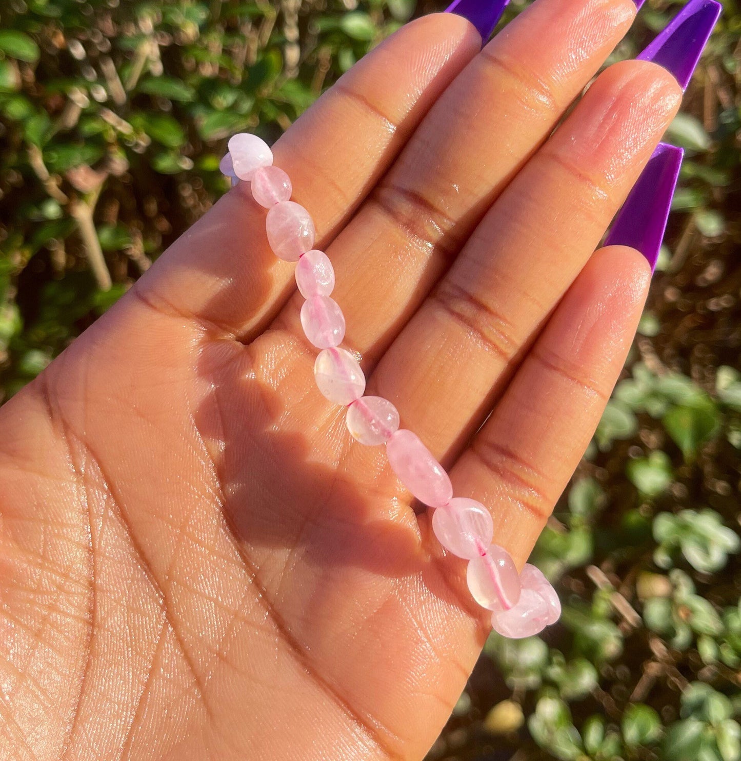 Rose Quartz Bracelet, Chip Bracelet, Healing Crystals, Irregular Natural Beads, Gift for her, Gemstone Bracelets, Pink Crystal Gift