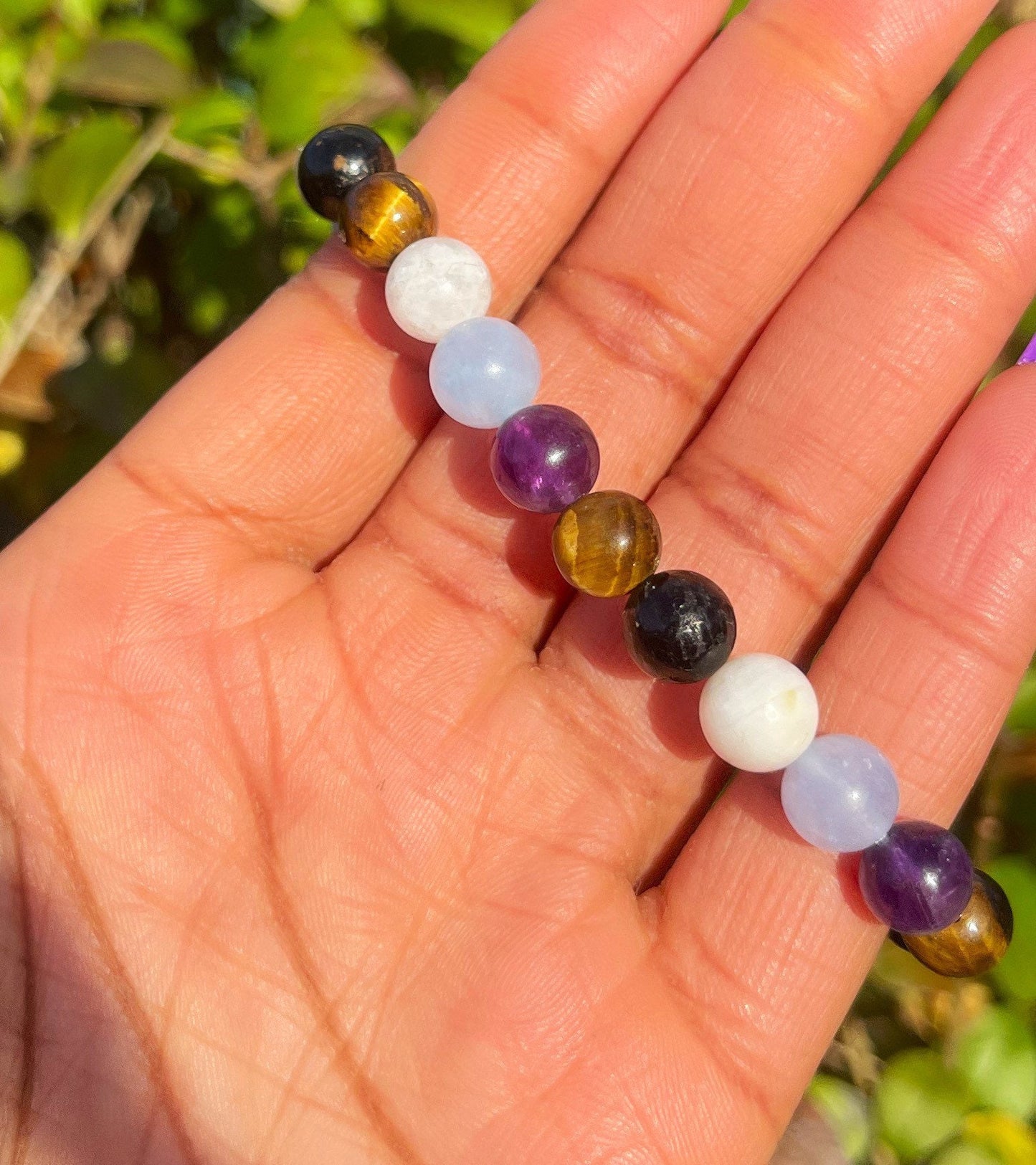 Safe Travel Bracelet, Travel Gifts, Crystals for Travel, Healing Crystals, Summer Jewelry, Beaded Chakra Bracelets, Protection Gift for Her