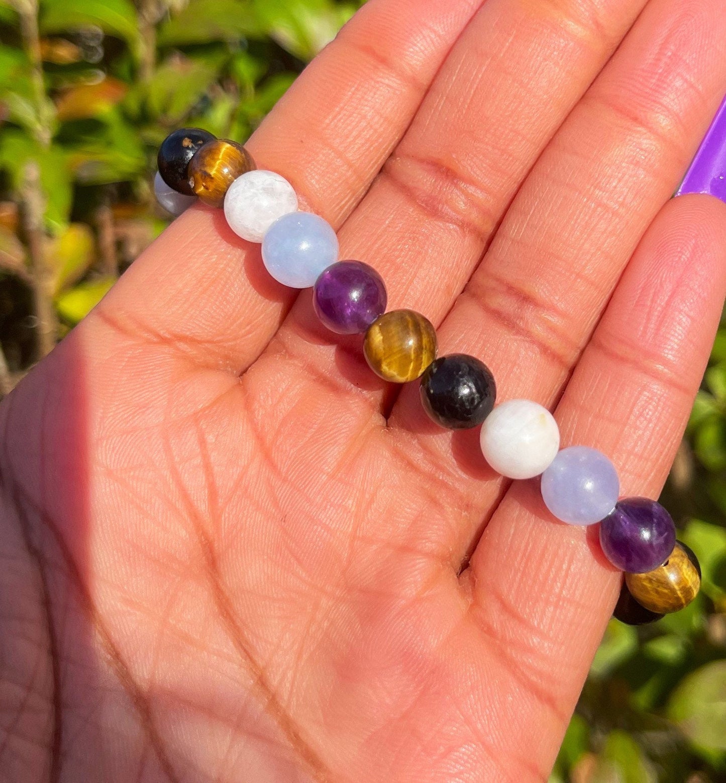 Safe Travel Bracelet, Travel Gifts, Crystals for Travel, Healing Crystals, Summer Jewelry, Beaded Chakra Bracelets, Protection Gift for Her