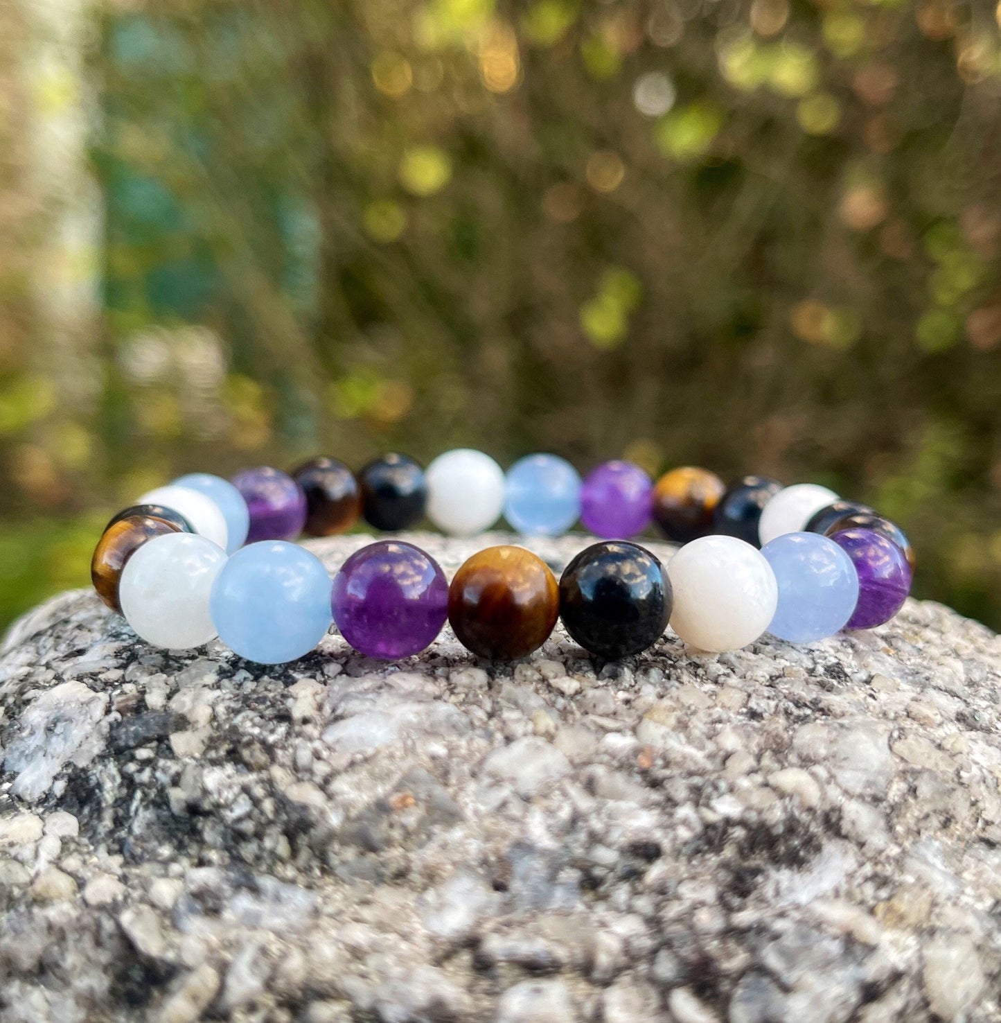 Safe Travel Bracelet, Travel Gifts, Crystals for Travel, Healing Crystals, Summer Jewelry, Beaded Chakra Bracelets, Protection Gift for Her