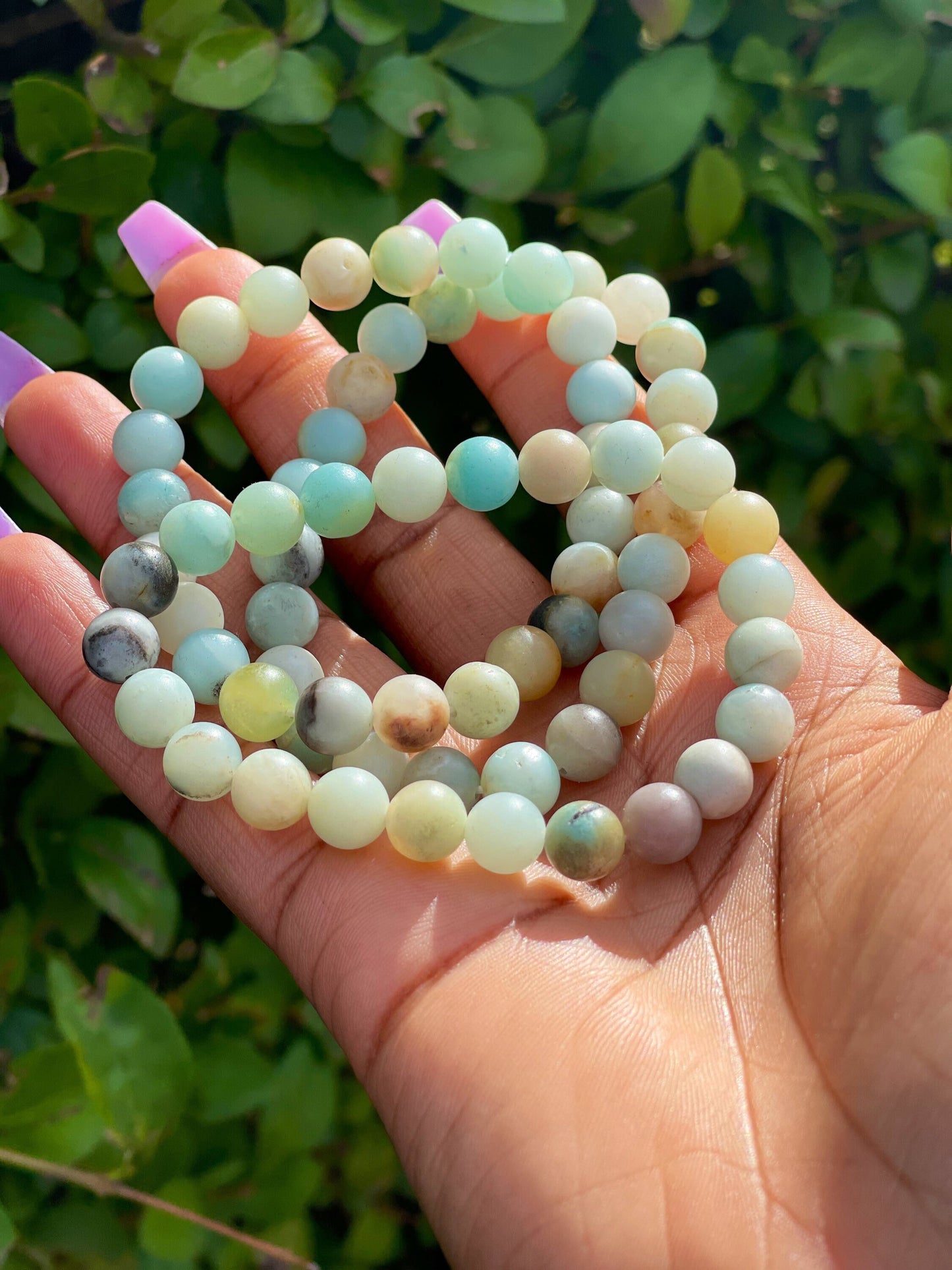 Rainbow Amazonite Bracelet, Healing Crystals, Handmade Gemstone Beaded Bracelet, Natural Semi Precious Stones, Crystal Reiki Chakra Bracelet