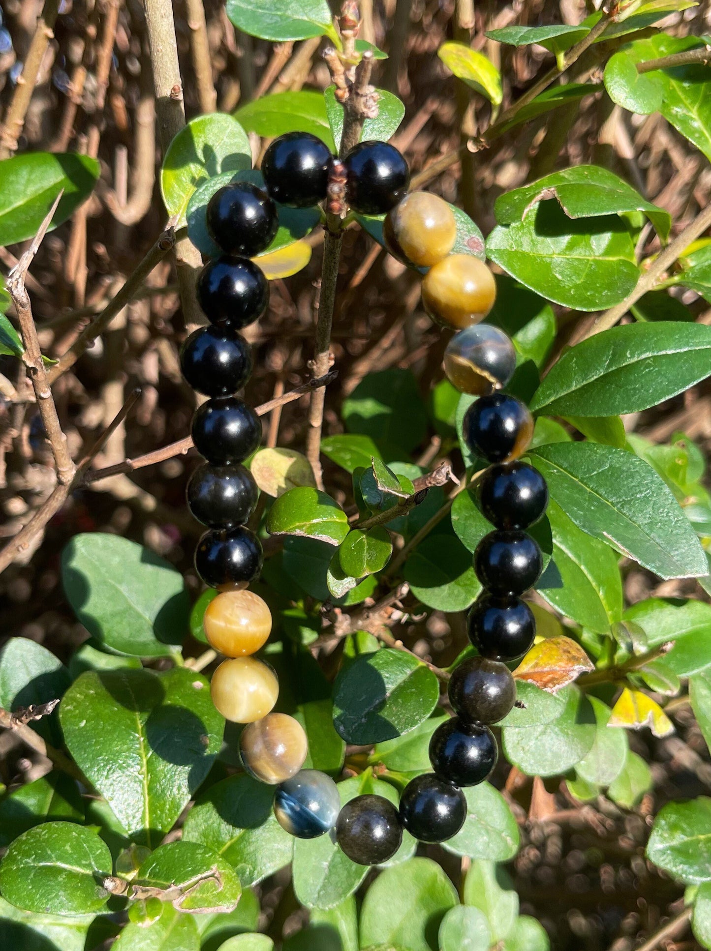 Honey Tiger Eye Gold Obsidian Bracelet, Reiki Chakra Healing Crystals, Empath Protection Bracelet, Gemstones, Gift for Him, Crystal Bracelet