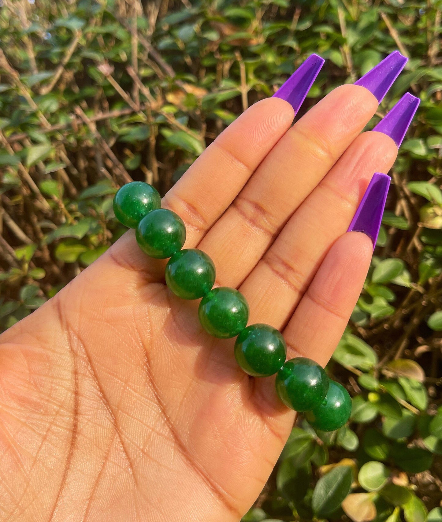 Green jade Bracelet, Statement Jewelry, Chakra Bracelet, Big Beaded Bracelets, 16mm Beads, Meditation Bracelet, Meditation Gifts, Gemstones