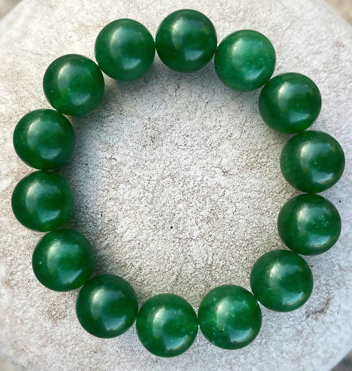 Green jade Bracelet, Statement Jewelry, Chakra Bracelet, Big Beaded Bracelets, 16mm Beads, Meditation Bracelet, Meditation Gifts, Gemstones