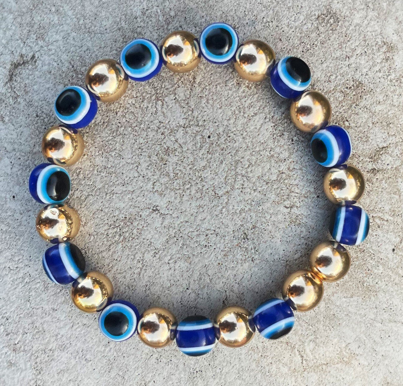 Evil Eye with Gold Hematite Bracelet