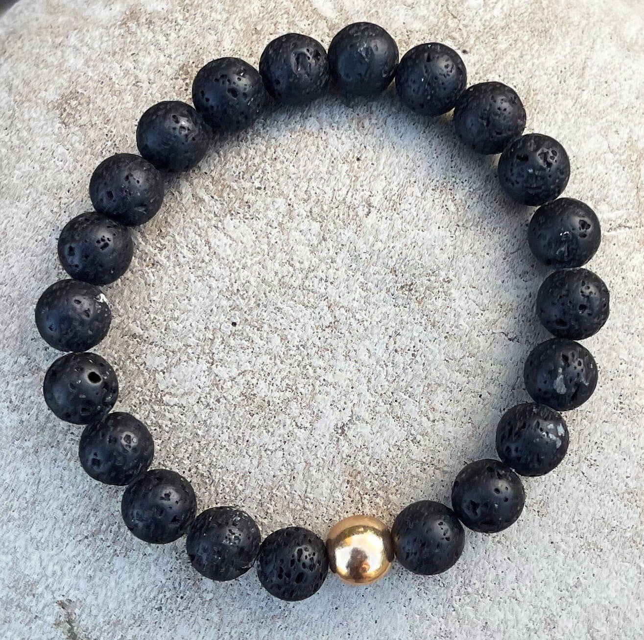 Gold Hematite Lava Bracelet