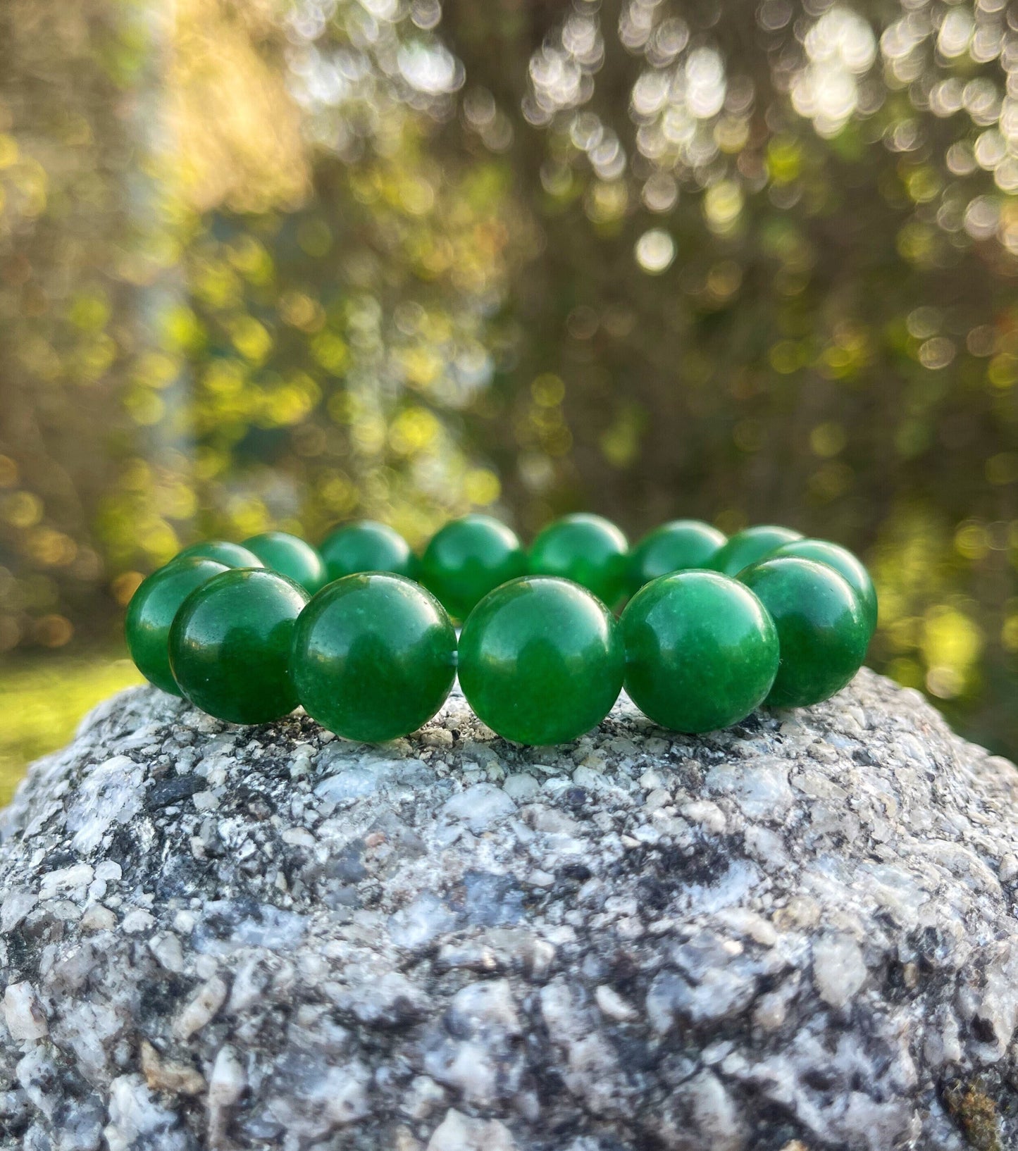 Green jade Bracelet, Statement Jewelry, Chakra Bracelet, Big Beaded Bracelets, 16mm Beads, Meditation Bracelet, Meditation Gifts, Gemstones