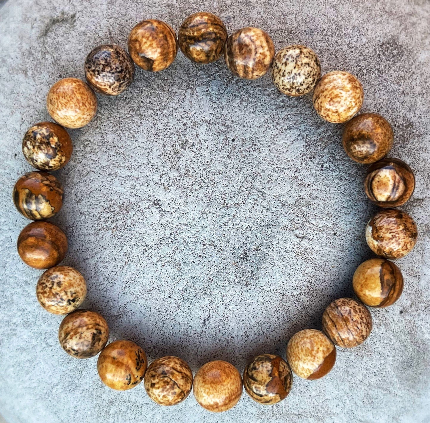 Picture Jasper Bracelet, Healing Crystals, Gemstone Bracelet, Gift for Him, Crystal Bracelets, Chakra Healing Bracelet, Handmade Jewelry