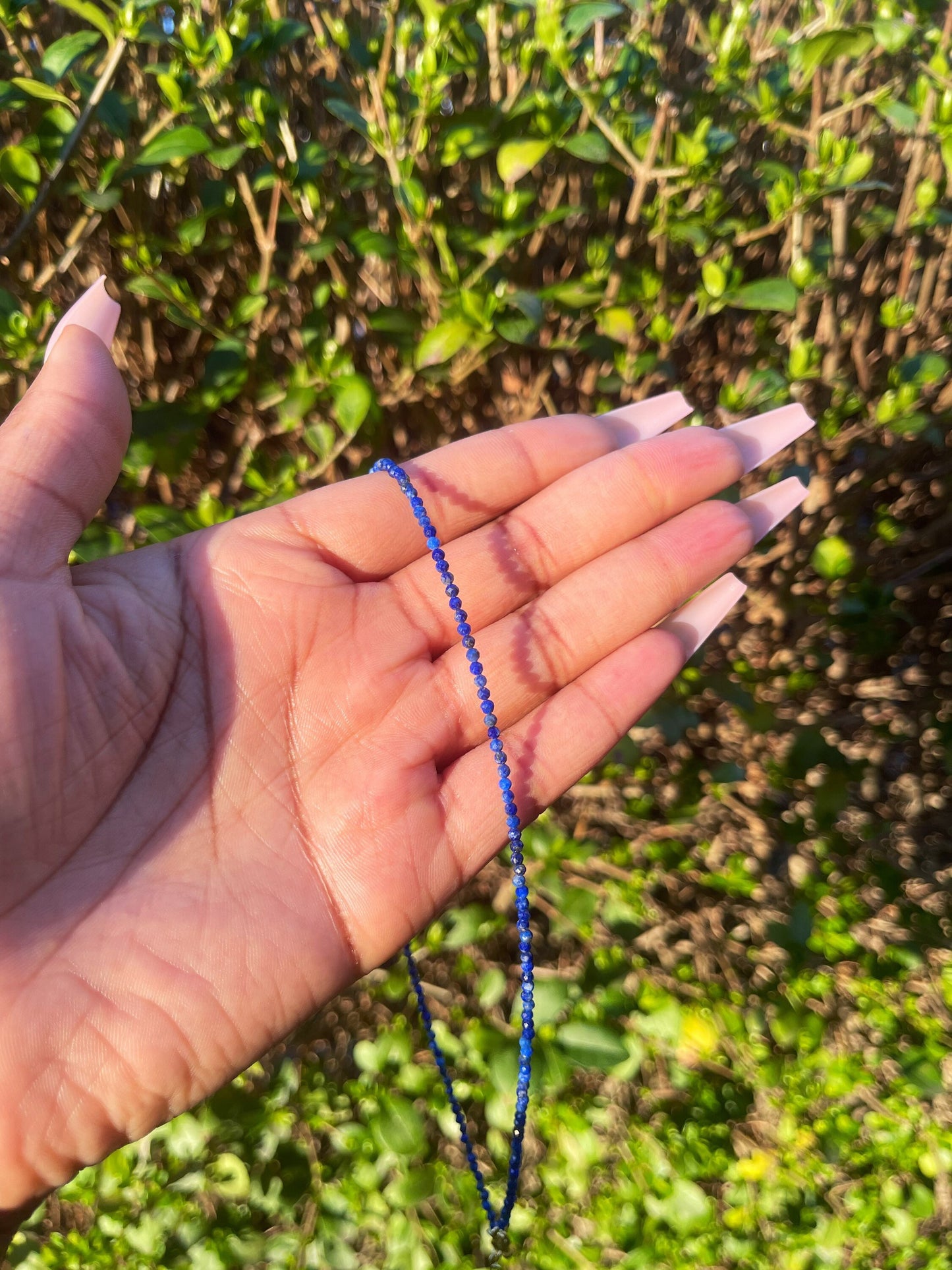 Lapis Lazuli Choker, Dainty Necklace, Gemstone Necklace, Healing Crystals, Beaded Necklace, Minimalistic Necklace Jewelry, Crystal Gifts