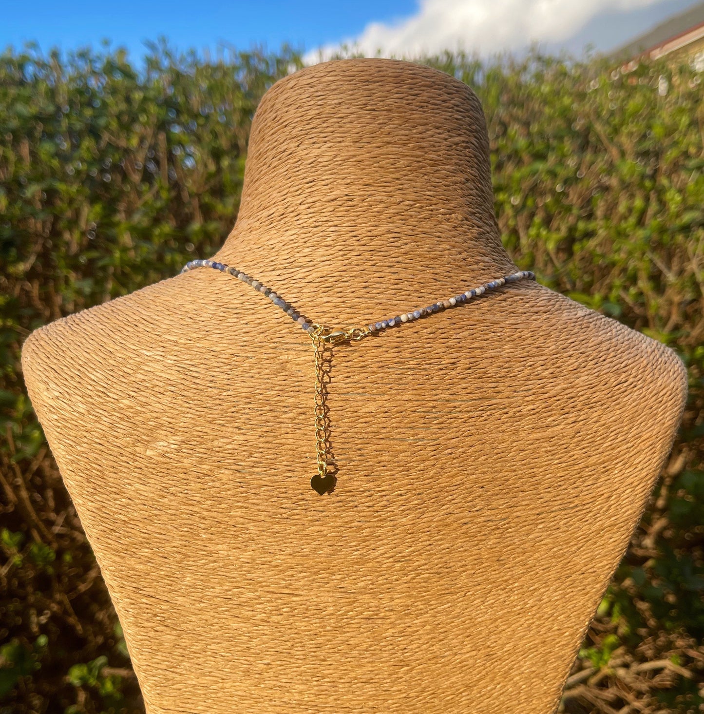 Sodalite Gemstone Choker, Dainty Crystal Necklace, Gemstone Choker, Healing Crystals, Beaded Necklace, Minimalistic Necklace Jewellery Gift