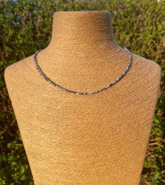 Sodalite Gemstone Choker, Dainty Crystal Necklace, Gemstone Choker, Healing Crystals, Beaded Necklace, Minimalistic Necklace Jewellery Gift