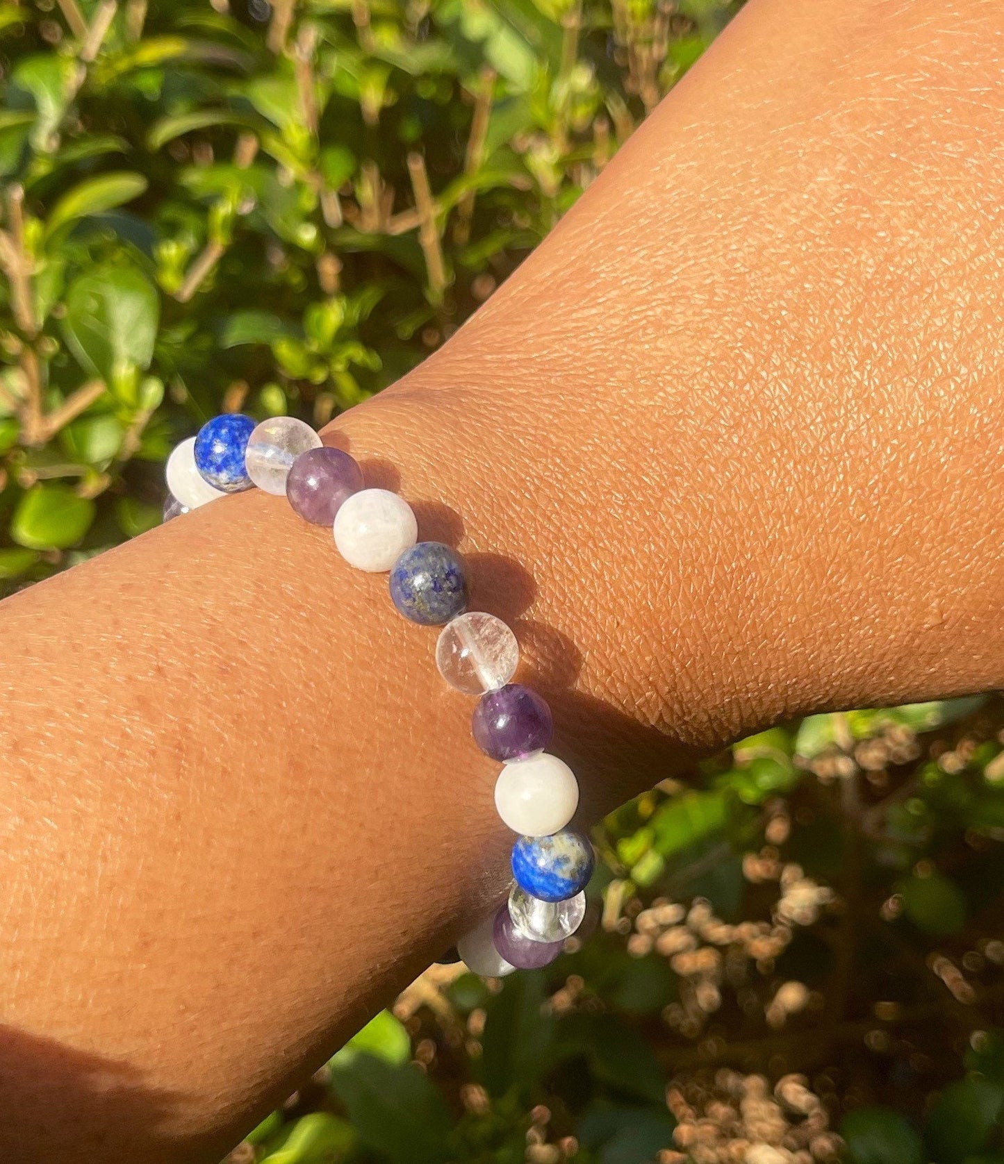 Migraine Support Bracelet, Healing Crystals, Headache Stress Support Bracelet, Chakra Bracelet, Gemstone Bracelet, Lapis Lazuli, Moonstone