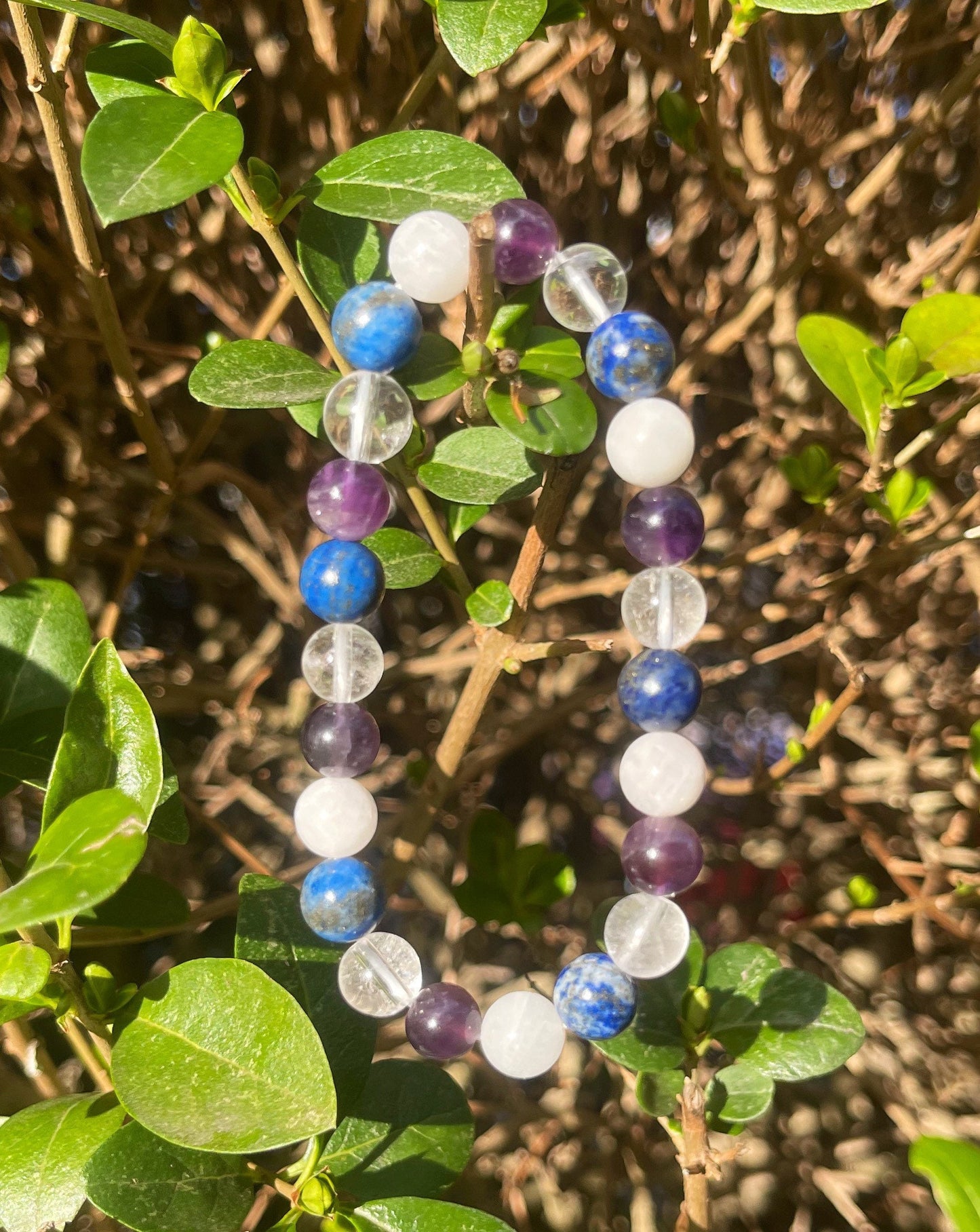 Migraine Support Bracelet, Healing Crystals, Headache Stress Support Bracelet, Chakra Bracelet, Gemstone Bracelet, Lapis Lazuli, Moonstone