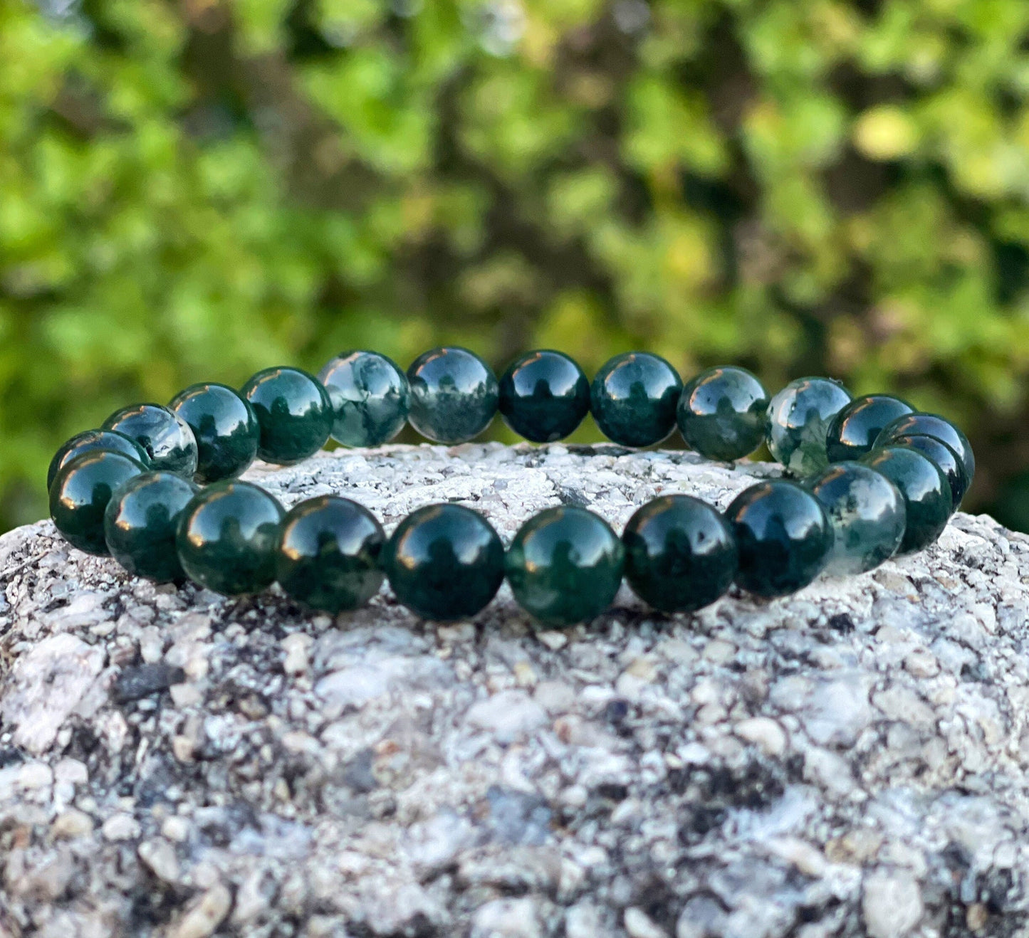 Dark Moss Agate Bracelet