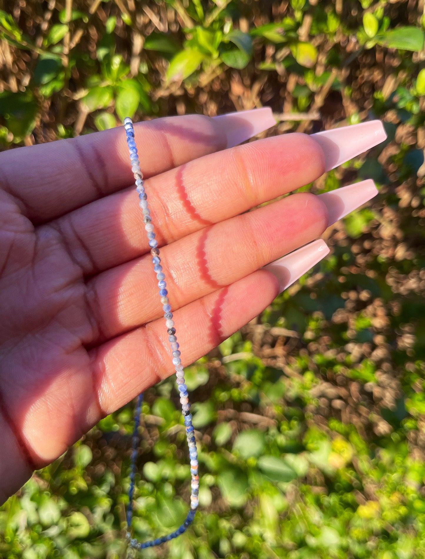 Sodalite Gemstone Choker, Dainty Crystal Necklace, Gemstone Choker, Healing Crystals, Beaded Necklace, Minimalistic Necklace Jewellery Gift