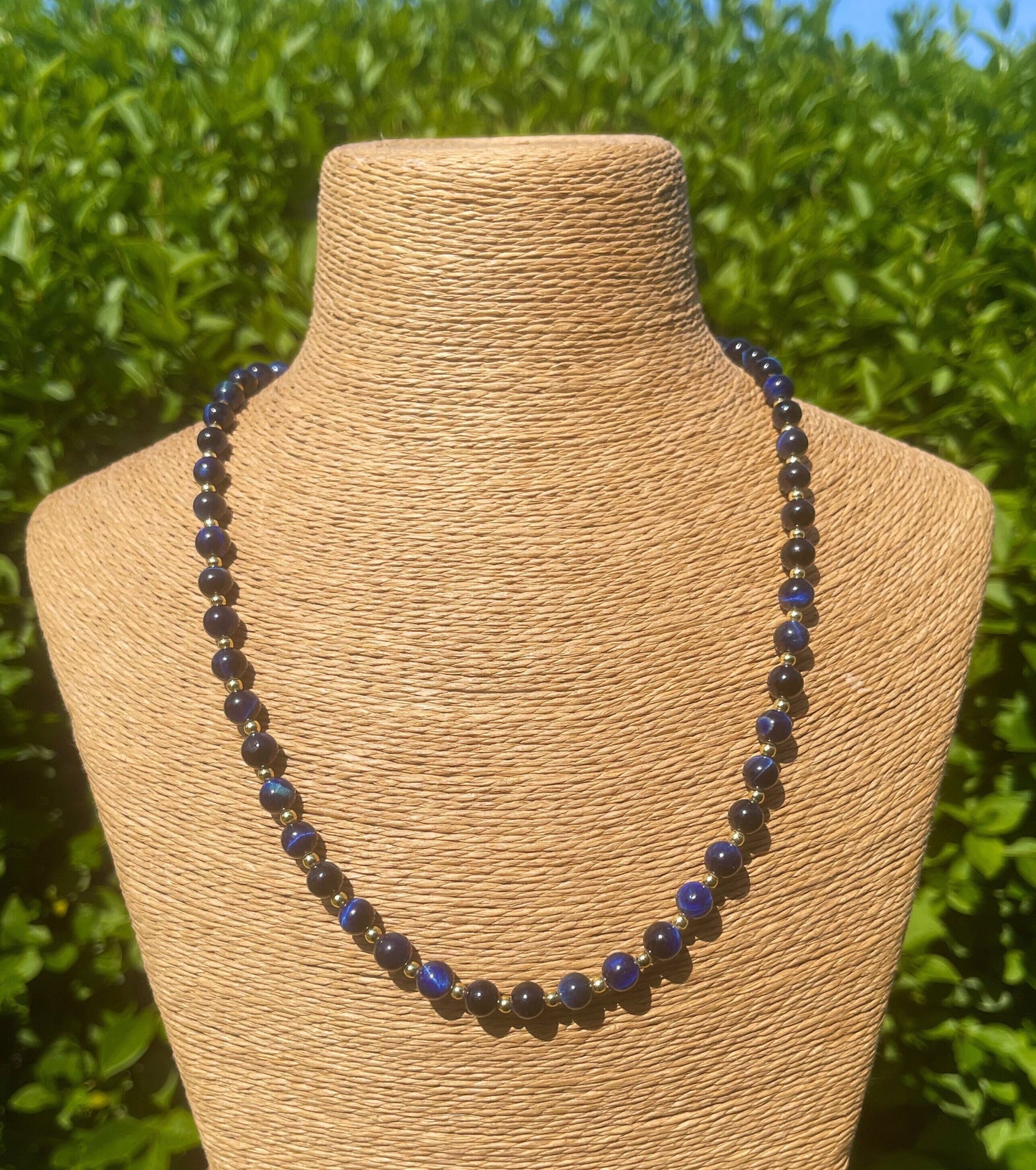 Dark Blue Tiger Eye Necklace