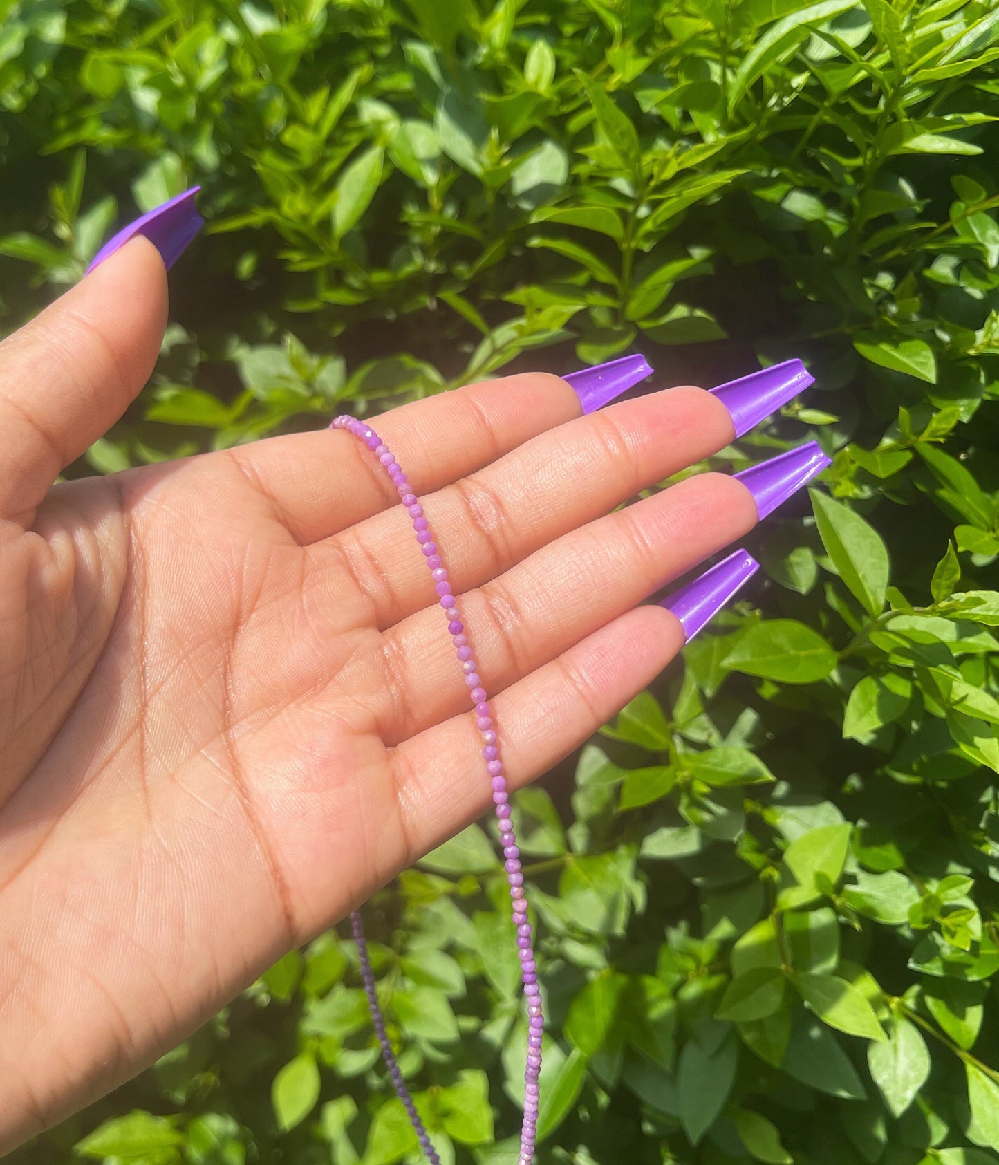 Purple Mica Choker, Dainty Crystal Necklace, Gemstone, Healing Crystals, Beaded Necklace, Minimalistic, Healing Stones, Purple Necklace Gift