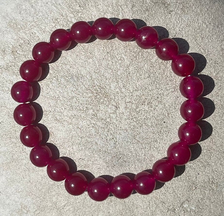 Dark Pink Jade Bracelet