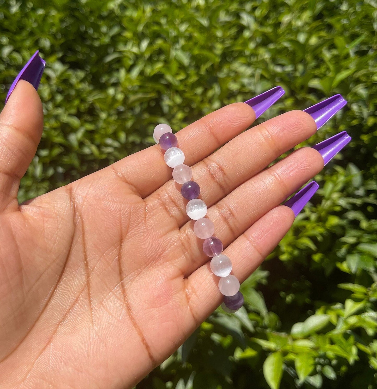 Self Love Bracelet Booster, Healing Crystals, Gemstones, Beads Handmade, Chakra Stones, Crystal Gifts, Rose Quartz, Amethyst, Selenite