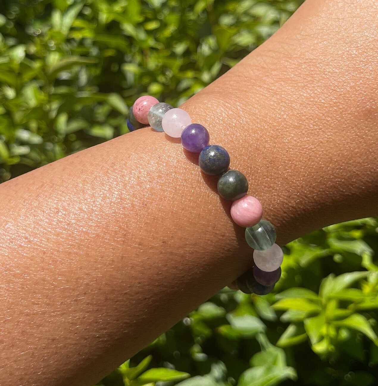 MS support Bracelet, Healing Crystal Bracelet, Gemstones, Stretch Bracelet, Yoga Jewelry, Protection, Natural Healing Stones, Rose Quartz