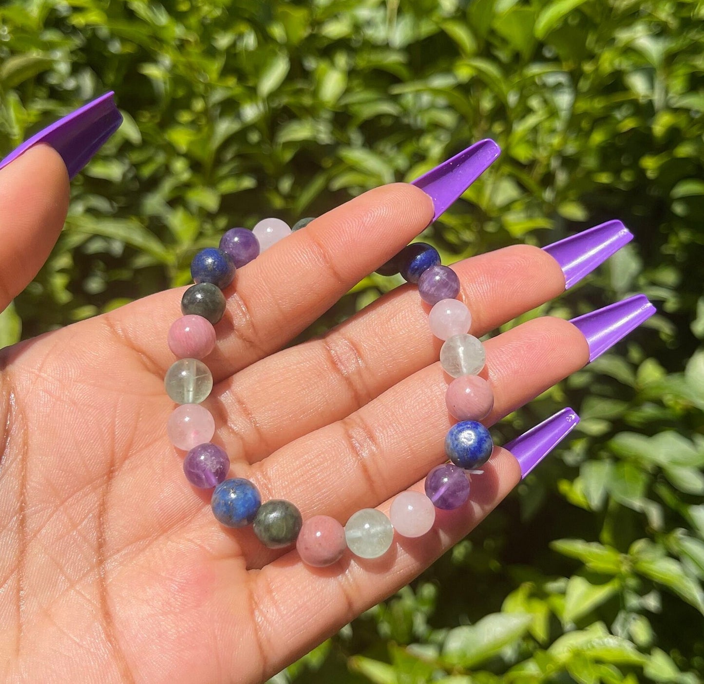 MS support Bracelet, Healing Crystal Bracelet, Gemstones, Stretch Bracelet, Yoga Jewelry, Protection, Natural Healing Stones, Rose Quartz