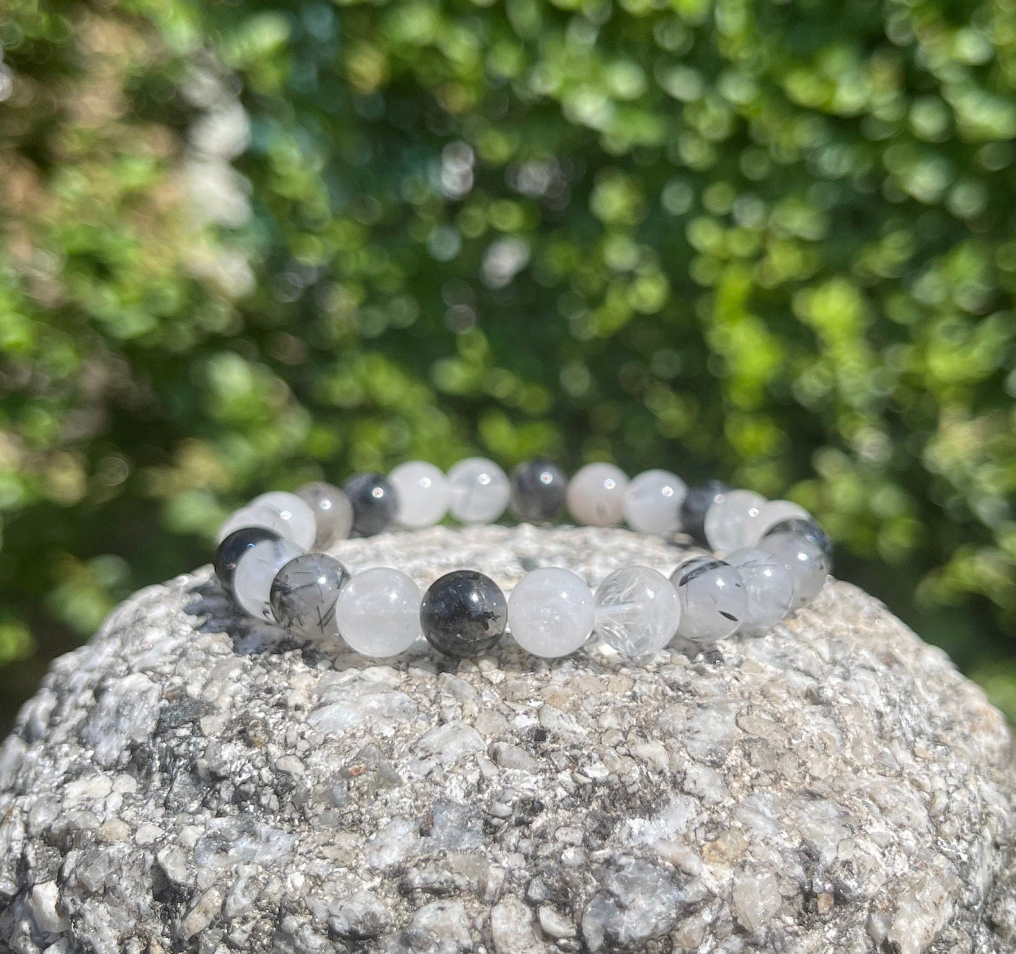 Black Tourmaline in Quartz Bracelet