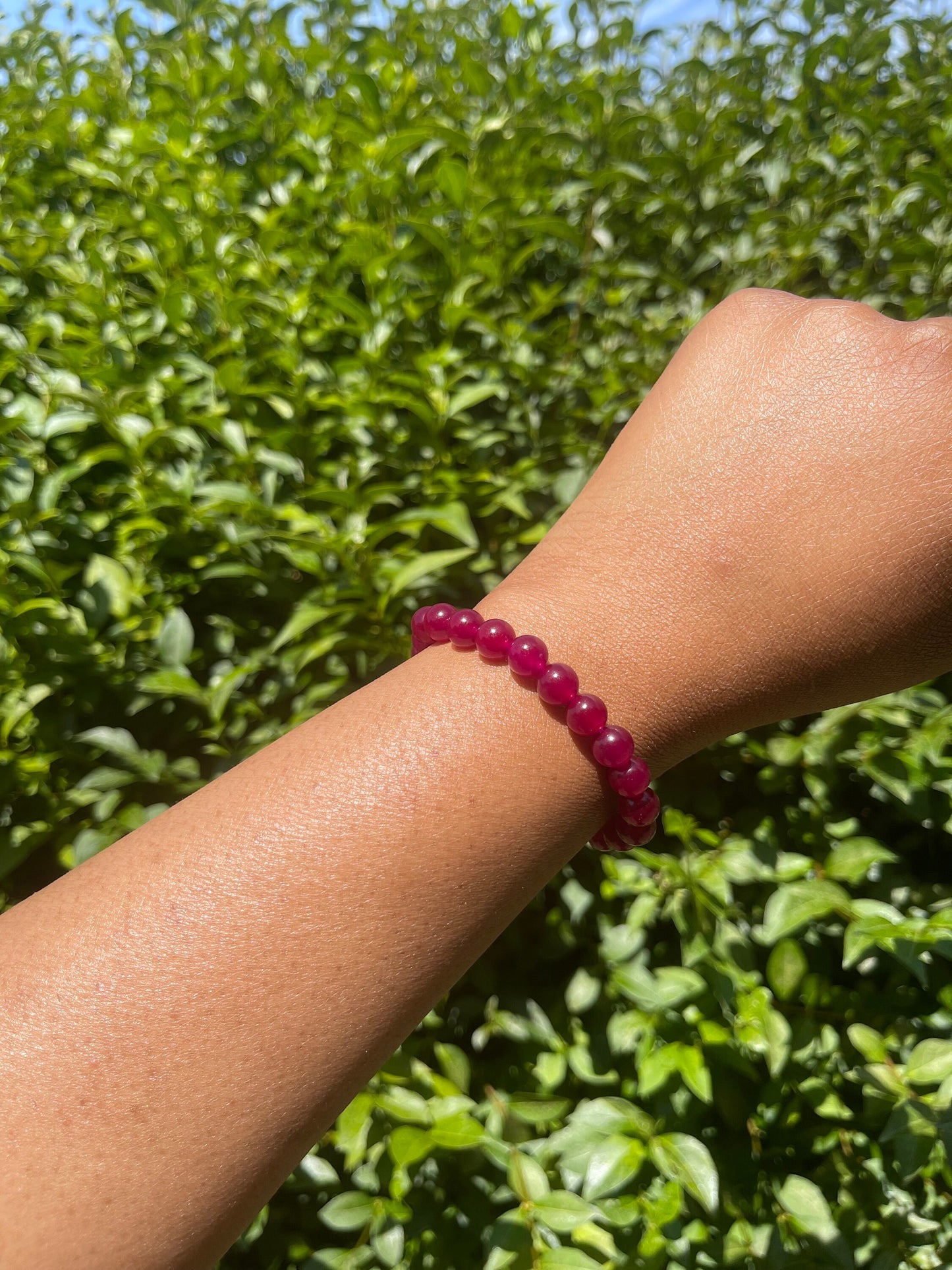 Dark Pink Jade Bracelet