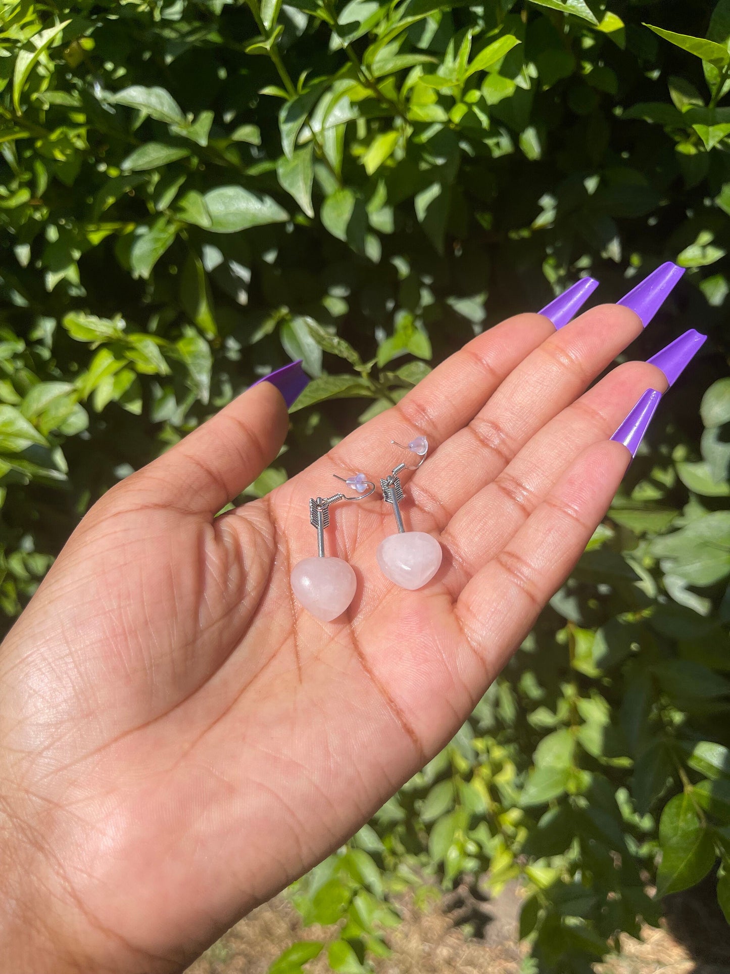 Rose Quartz Heart Earrings, Healing Crystals, Gemstone Jewellery, Self Love, Natural Stones, Pink Jewelry, Handmade Jewelry, 925 Silver Gift