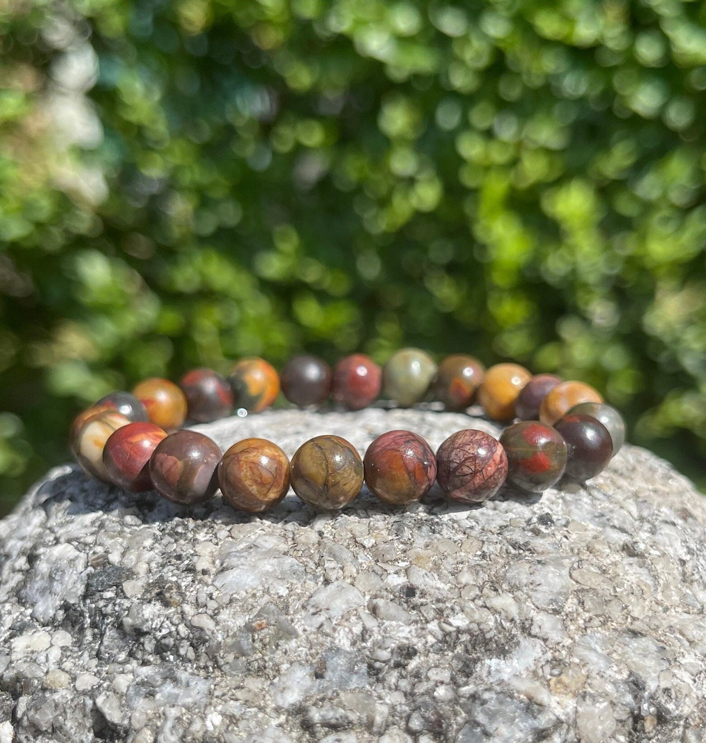 Red Picasso Jasper Bracelet, Natural Healing Stones, Chakra Crystal Gifts, Gemstone Bracelet, Men Bracelet, Women Bracelet, Handmade Jewelry