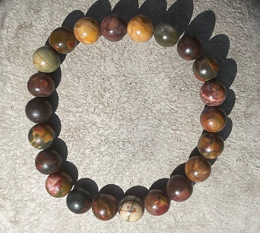 Red Picasso Jasper Bracelet, Natural Healing Stones, Chakra Crystal Gifts, Gemstone Bracelet, Men Bracelet, Women Bracelet, Handmade Jewelry