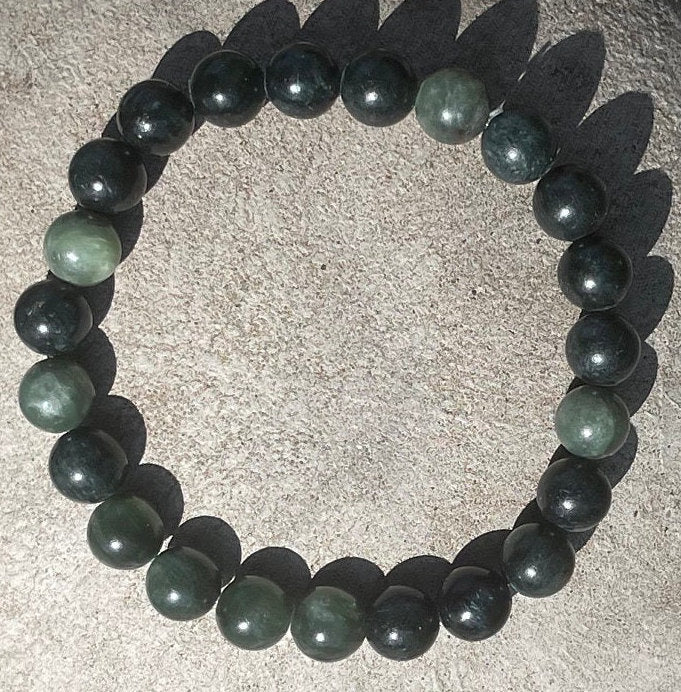 Seraphinite Bracelet, Crystal Beads Bracelet, Healing Crystals, Gemstone Bracelet, Green Beaded Jewelry, Crystal Gifts, Heart Chakra Stones