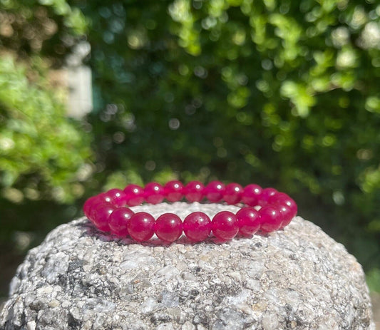 Dark Pink Jade Bracelet