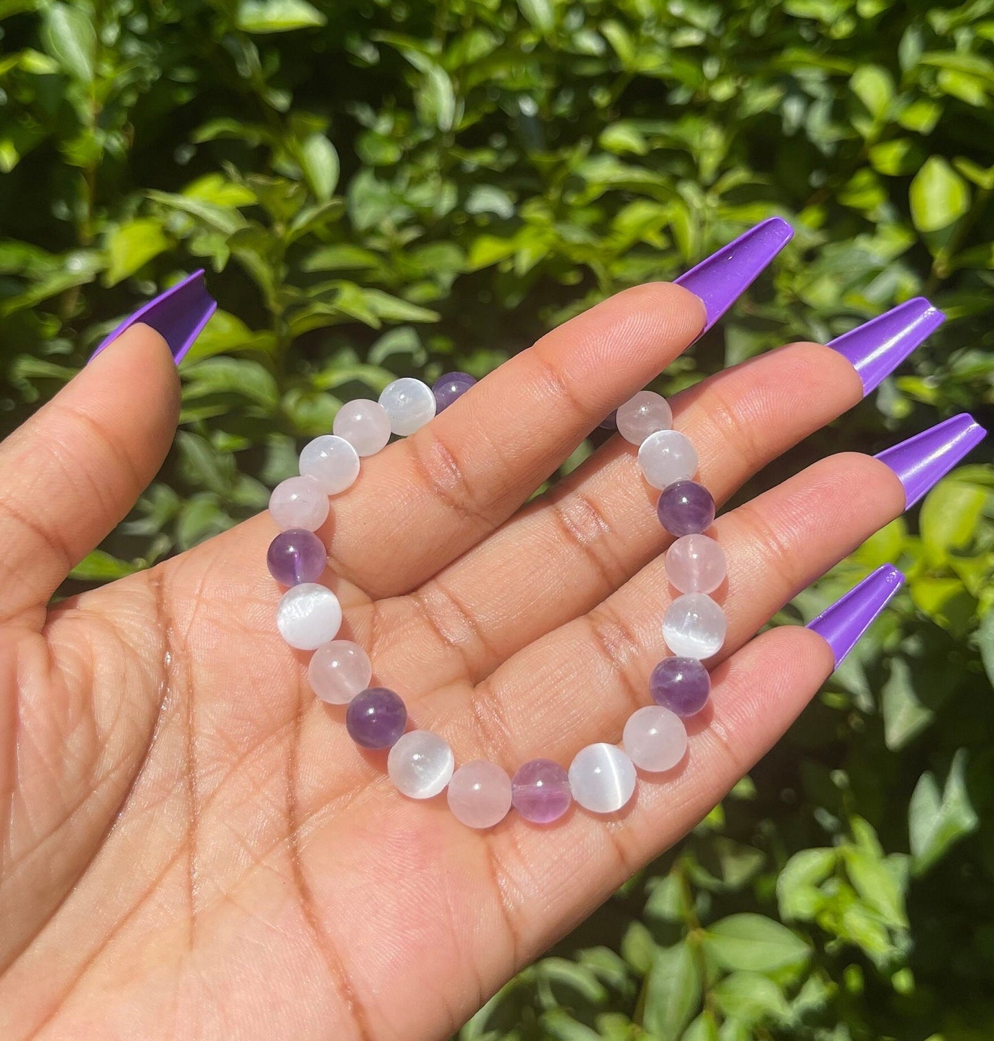 Self Love Bracelet Booster, Healing Crystals, Gemstones, Beads Handmade, Chakra Stones, Crystal Gifts, Rose Quartz, Amethyst, Selenite