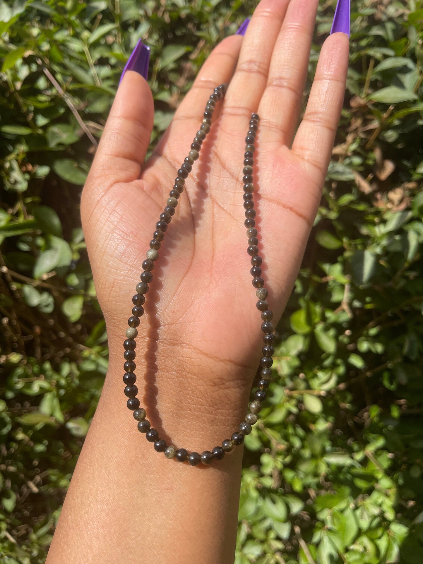 Gold Obsidian Necklace