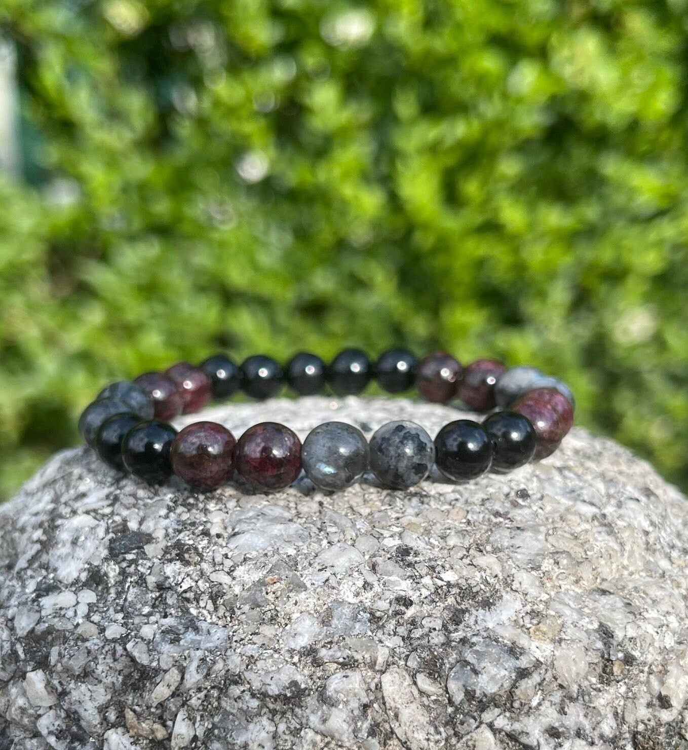 Grounding Protection Bracelet, Gemstones, Gift for Men, Chakra Healing Crystals, Beaded Men Bracelet, Gift for him, Handmade Jewelry Gift