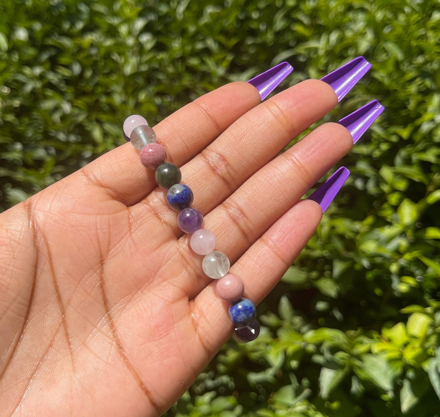 MS support Bracelet, Healing Crystal Bracelet, Gemstones, Stretch Bracelet, Yoga Jewelry, Protection, Natural Healing Stones, Rose Quartz