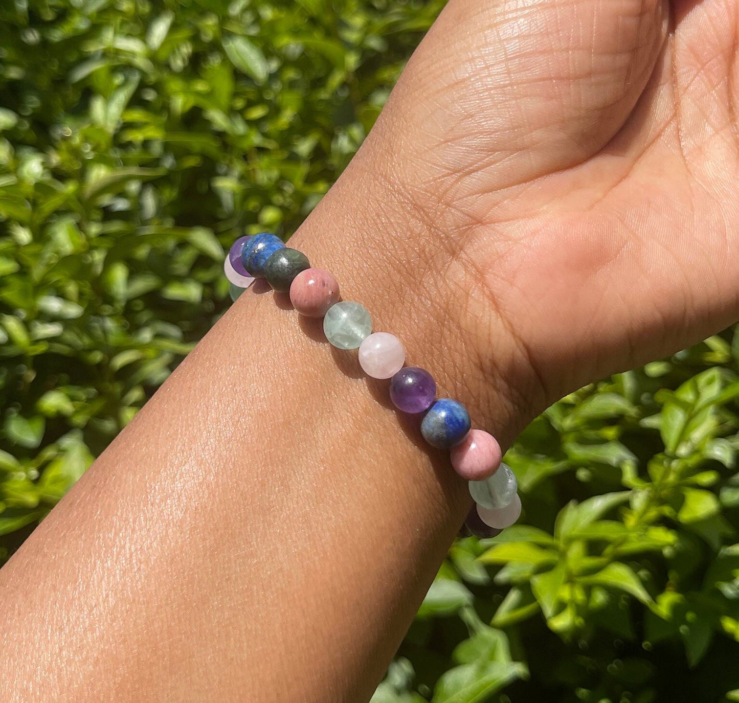 MS support Bracelet, Healing Crystal Bracelet, Gemstones, Stretch Bracelet, Yoga Jewelry, Protection, Natural Healing Stones, Rose Quartz