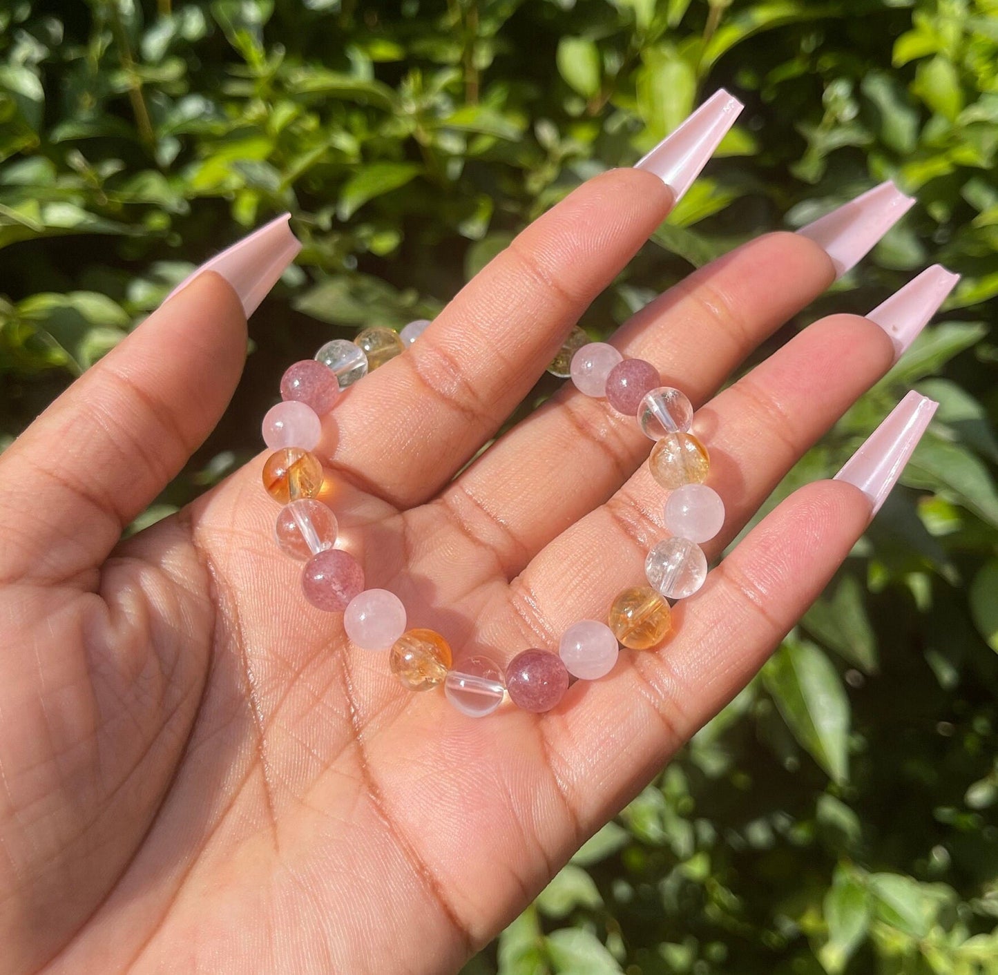 Self Love Bracelet, Healing Crystals, Mixed Quartz, Handmade Bracelets, Chakra Stones, Confidence Crystal Gifts, Rose Quartz, Gift for her