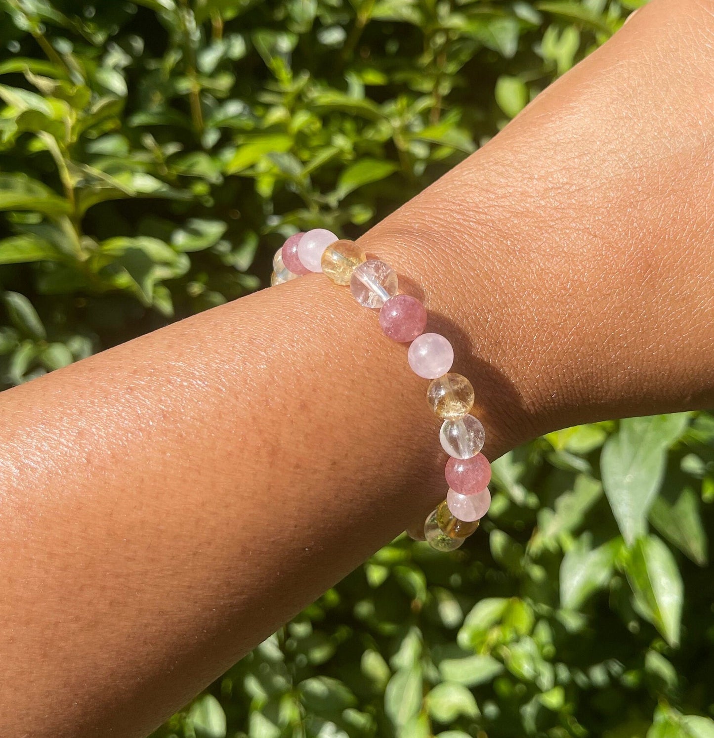 Self Love Bracelet, Healing Crystals, Mixed Quartz, Handmade Bracelets, Chakra Stones, Confidence Crystal Gifts, Rose Quartz, Gift for her