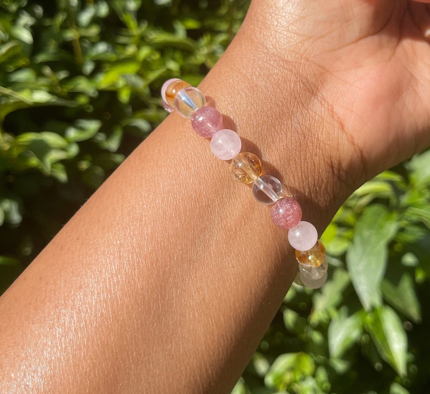 Self Love Bracelet, Healing Crystals, Mixed Quartz, Handmade Bracelets, Chakra Stones, Confidence Crystal Gifts, Rose Quartz, Gift for her