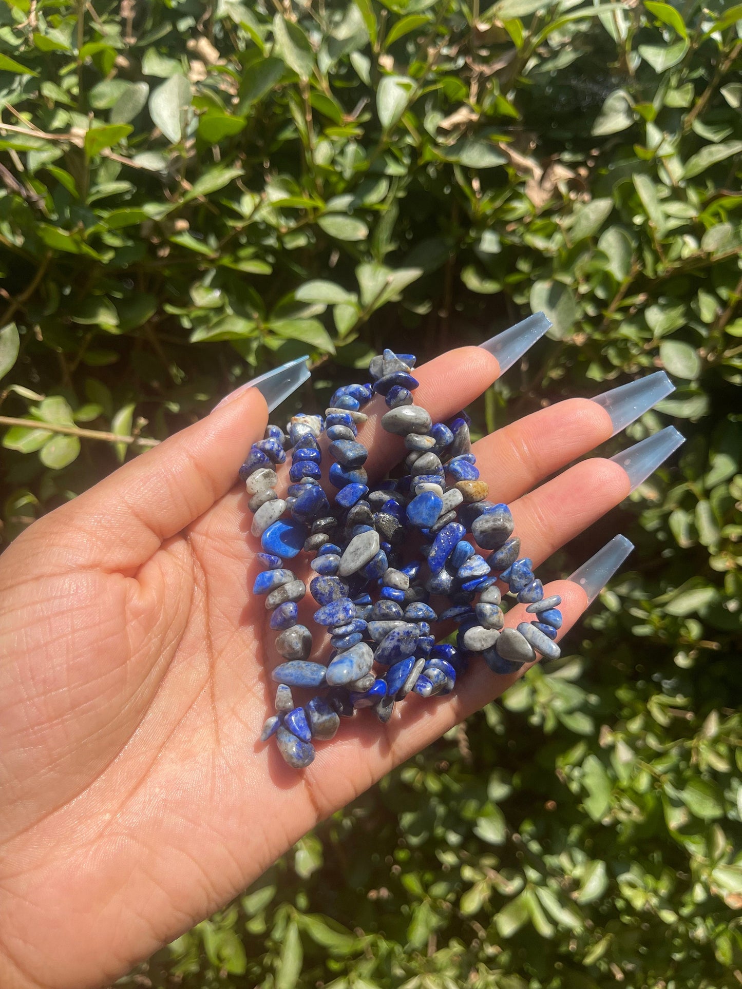 Lapis Lazuli Chip Bracelet, Healing Crystals, Gemstone Bracelets, Blue Crystals, Reiki Chakra Natural Stones, Handmade Summer Jewelry