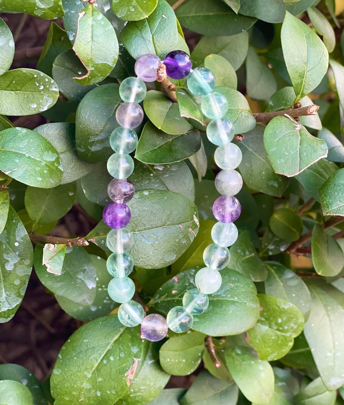 Rainbow Fluorite Bracelet, Gemstone Bracelet, Healing Crystals, Birthday gift, Crystal Bracelet, Studying, Friendship Gift, Gift for her