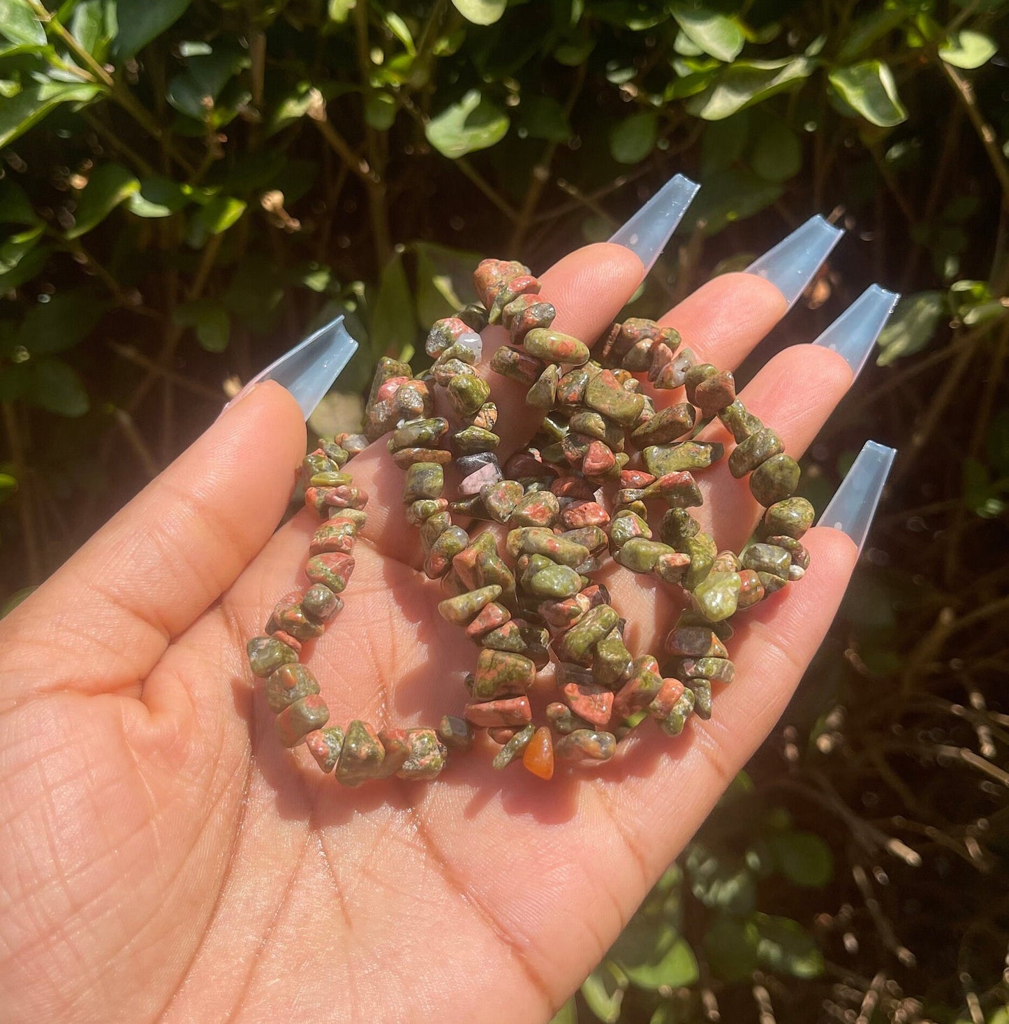 Unakite Chip Bracelet