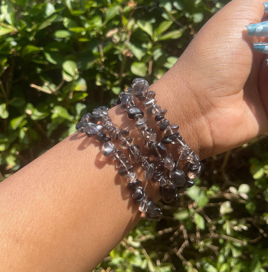 Smoky Quartz Chip Bracelet, Healing Crystals, Crystal Healing Natural Gemstones, Chakra Stones, Handmade Bracelet Jewelry, Summer Jewellery