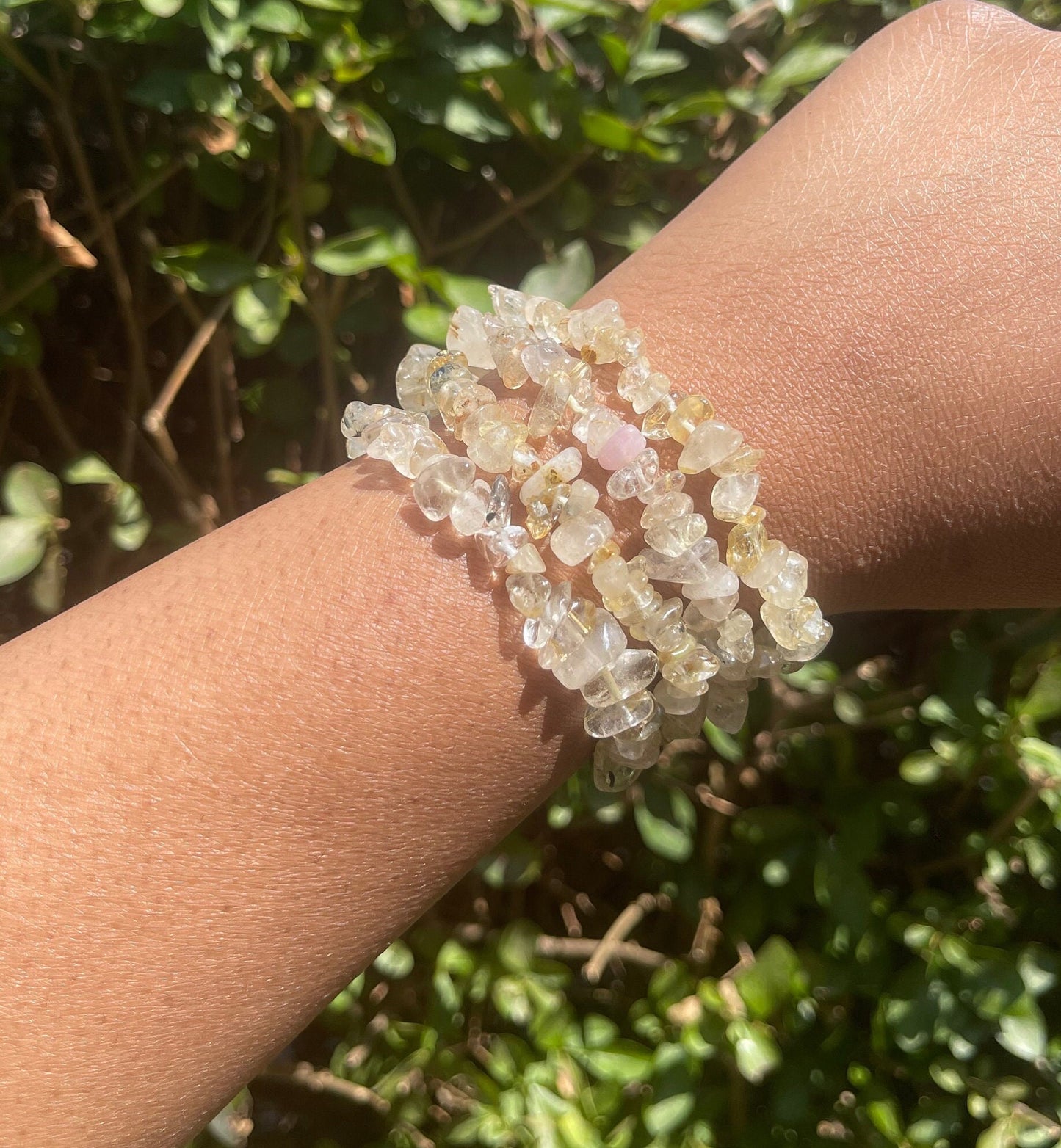 Golden Rutilated Quartz Chip Bracelet