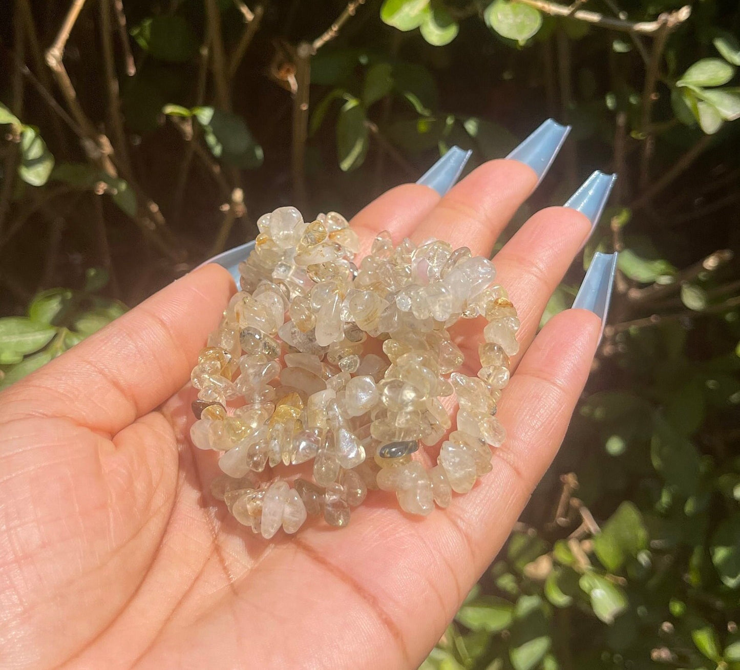 Golden Rutilated Quartz Chip Bracelet