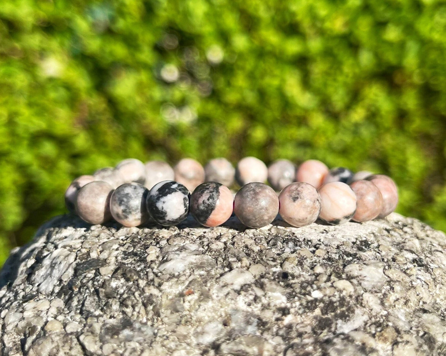 Pink Zebra Jasper Bracelet, Handmade Jewelry, Crystal Gemstone Bracelet, Healing Crystals, Best Friend, Friendship Bracelet, Gift for her