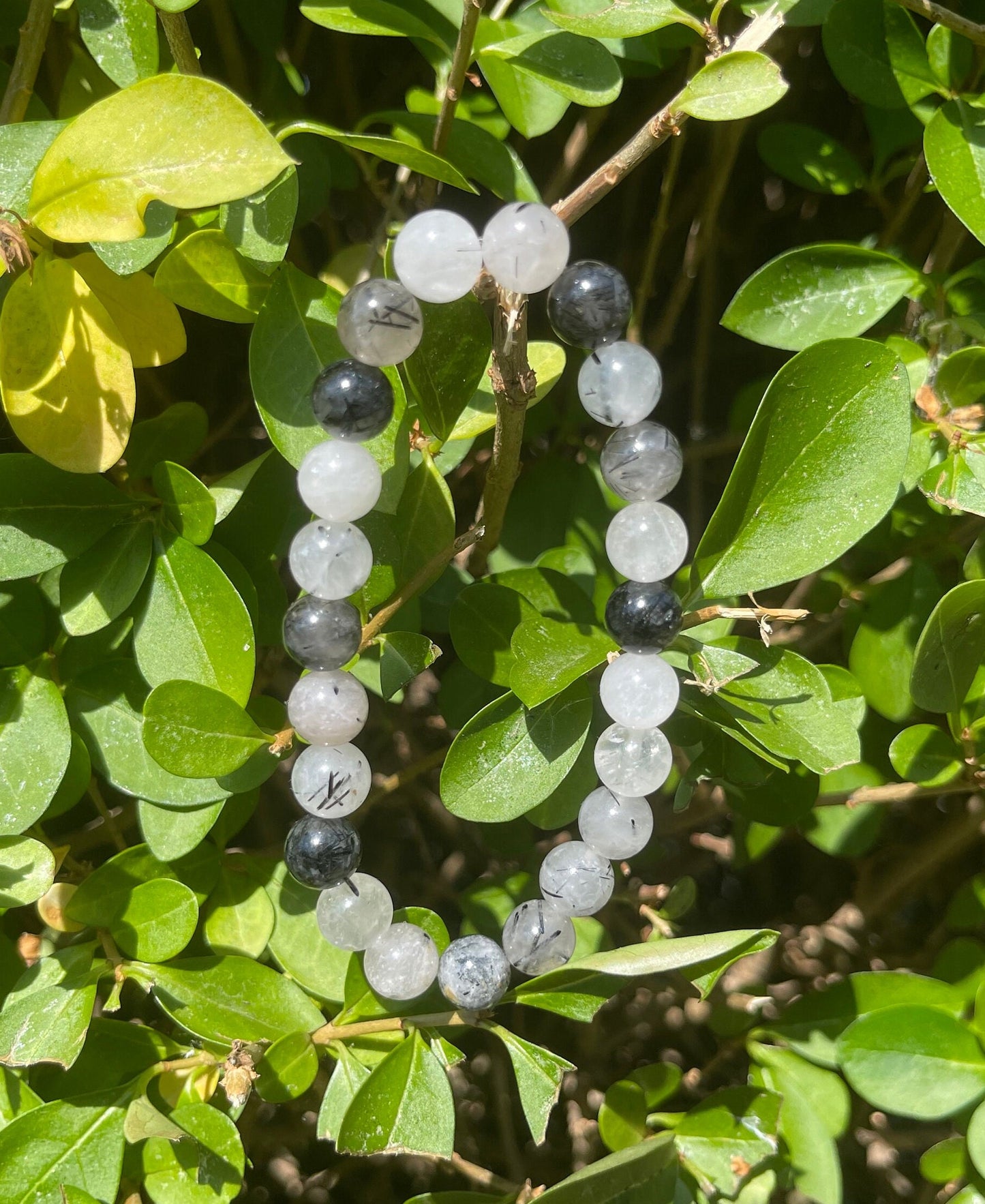 Black Tourmaline in Quartz Bracelet